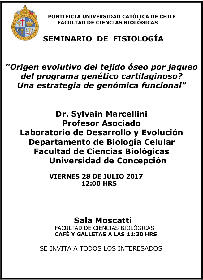 Seminario Dr. Sylvain Marcellini 2017