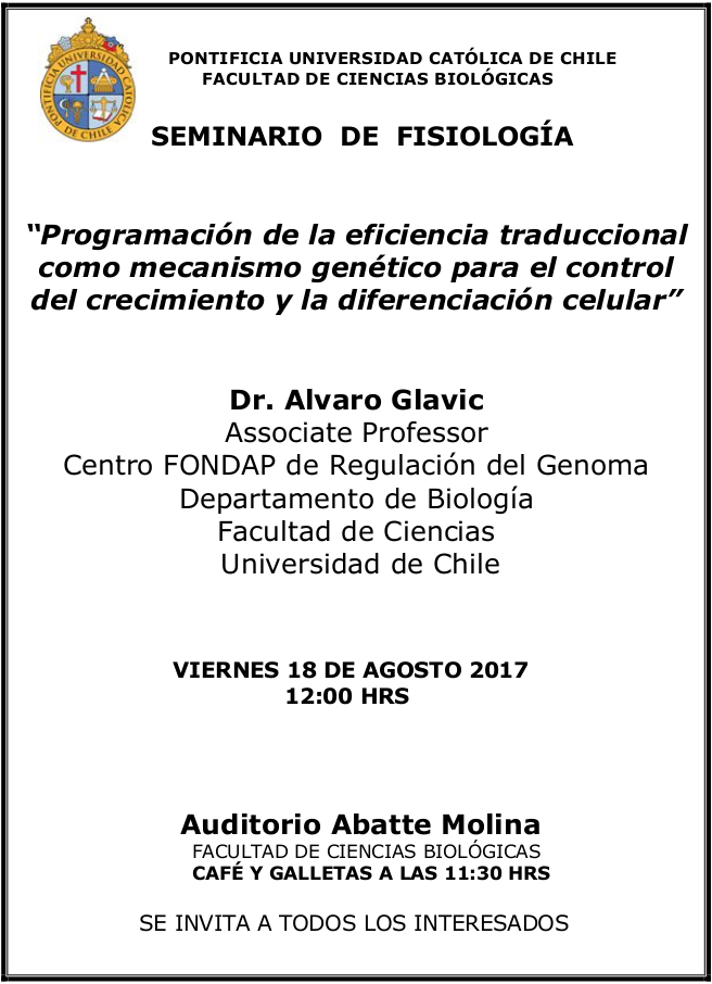 Seminario Dr. Álvaro Glavic 2017