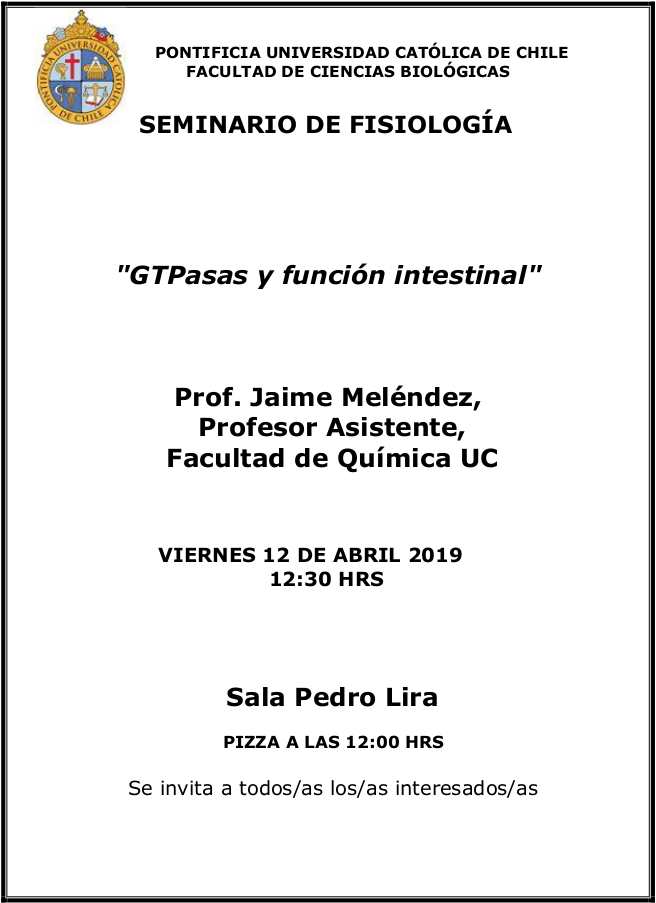 Seminario Prof. Jaime Meléndez 2019