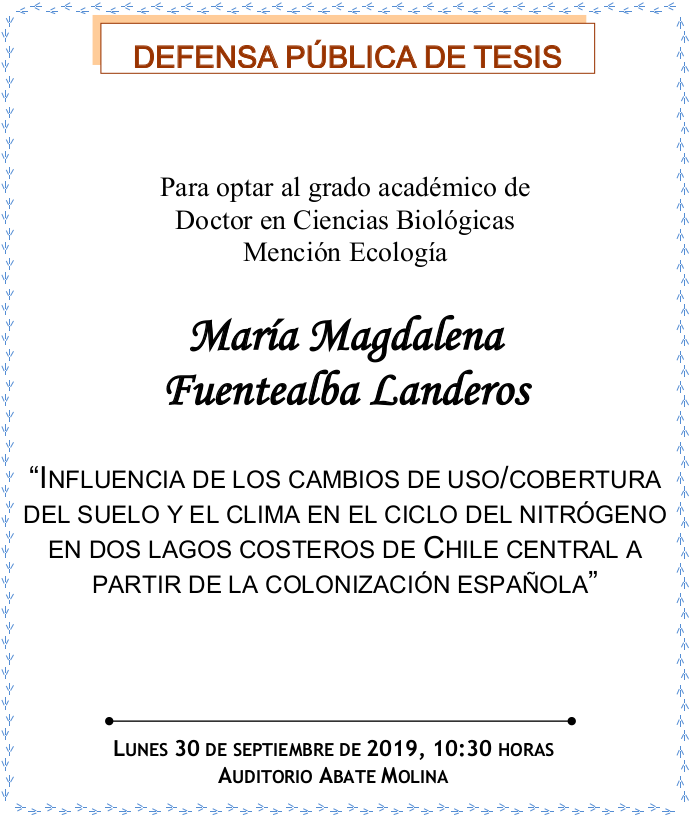 Defensa de Tesis Doctoral María Magdalena Fuentealba