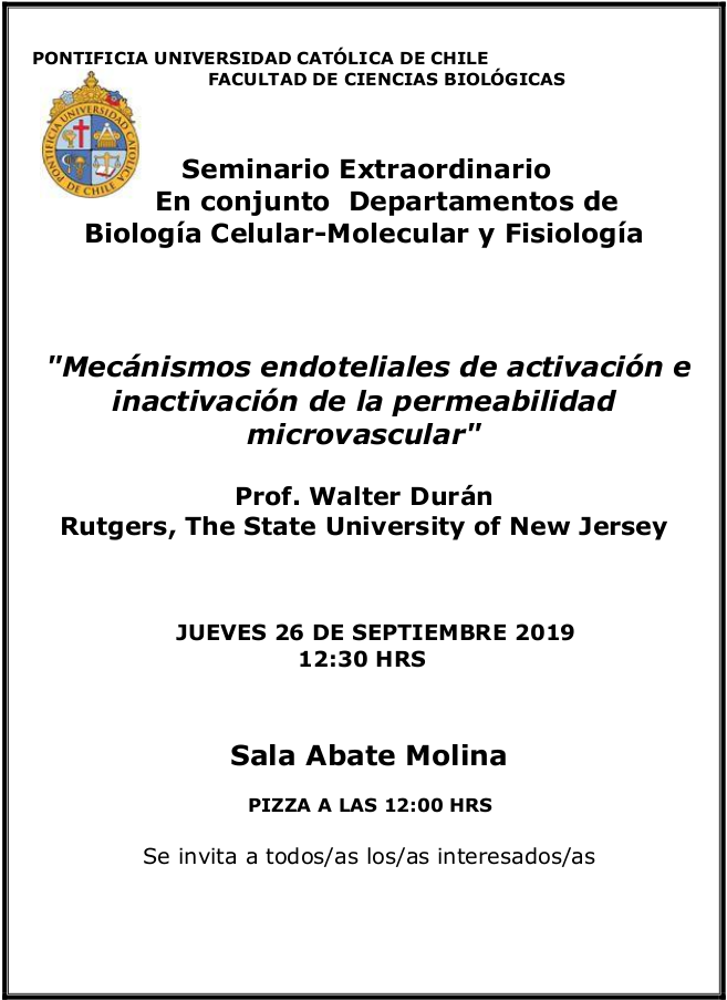 Seminario Prof. Walter Durán 2019