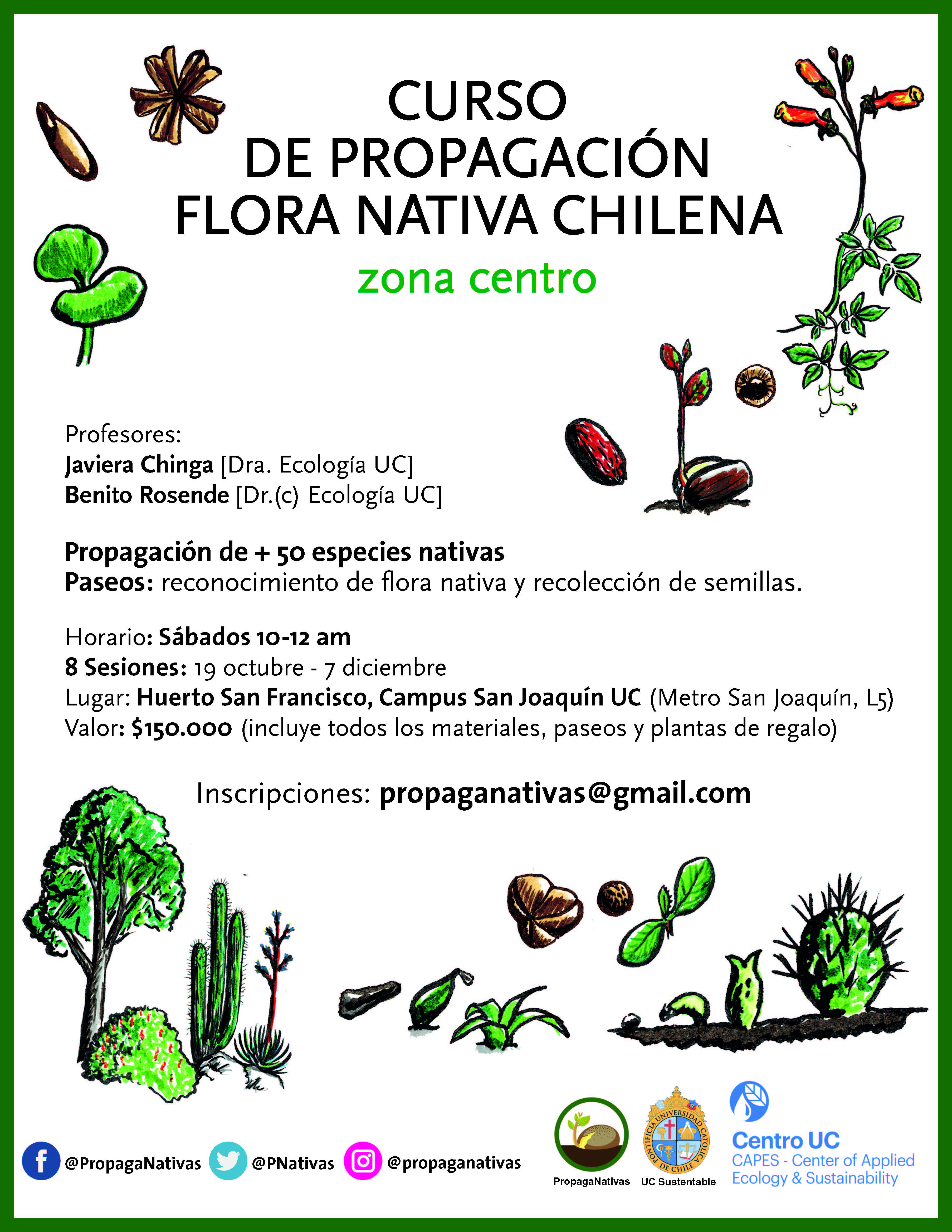 Curso propagación de flora nativa chilena 2019