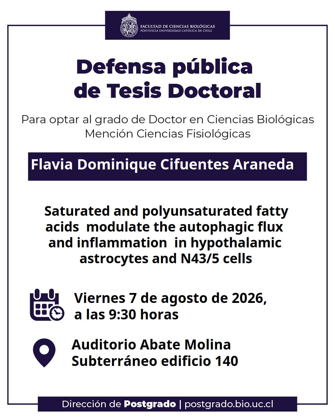 Defensa Pública de Tesis Doctoral Flavia Cifuentes
