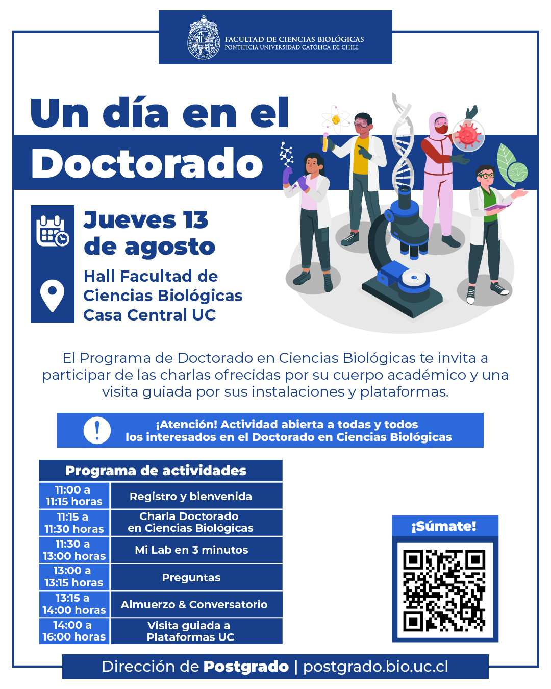 Un Día en el Doctorado 2026 | Doctorado en Ciencias Biológicas UC