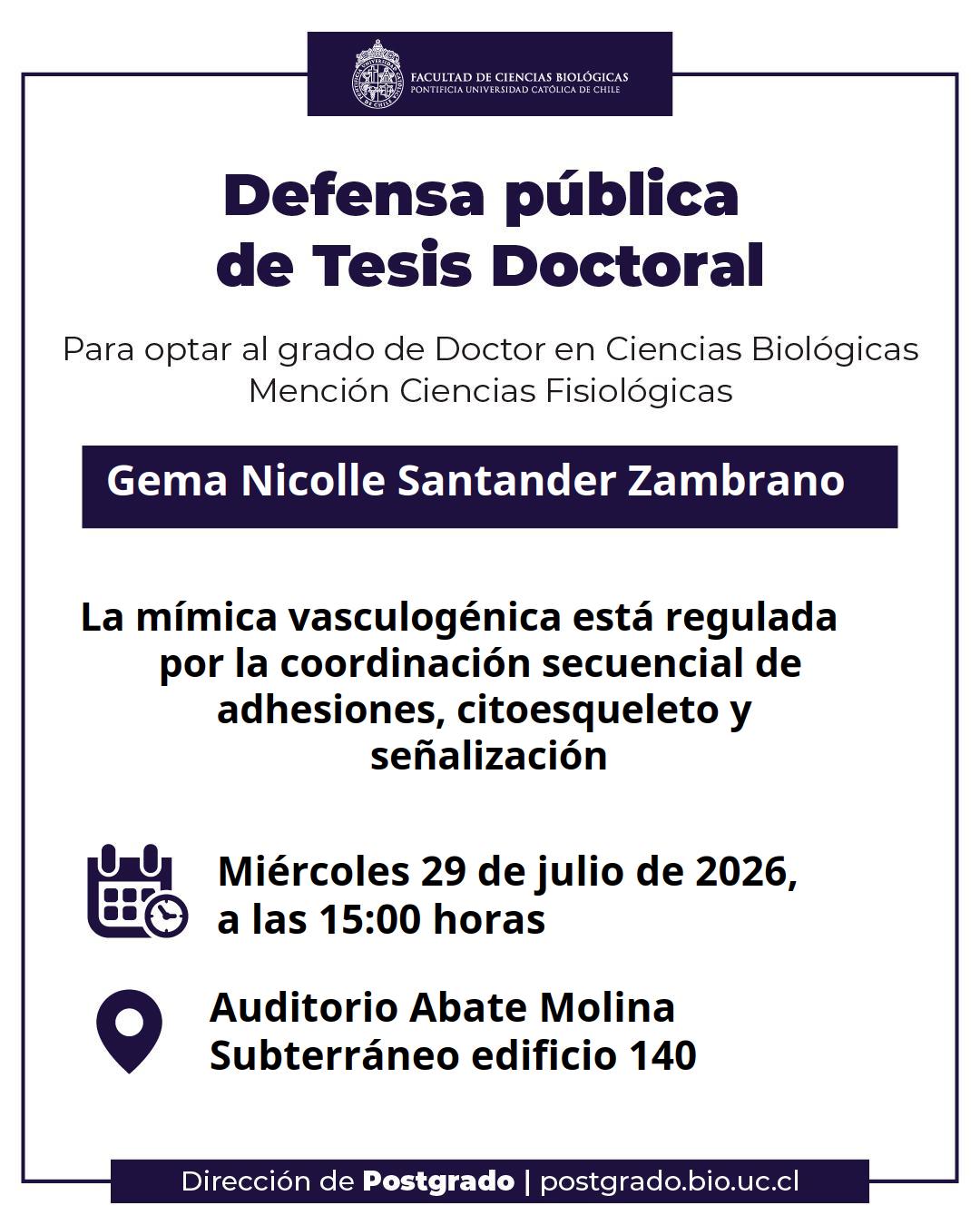 Defensa Pública de Tesis Doctoral Gema Santander