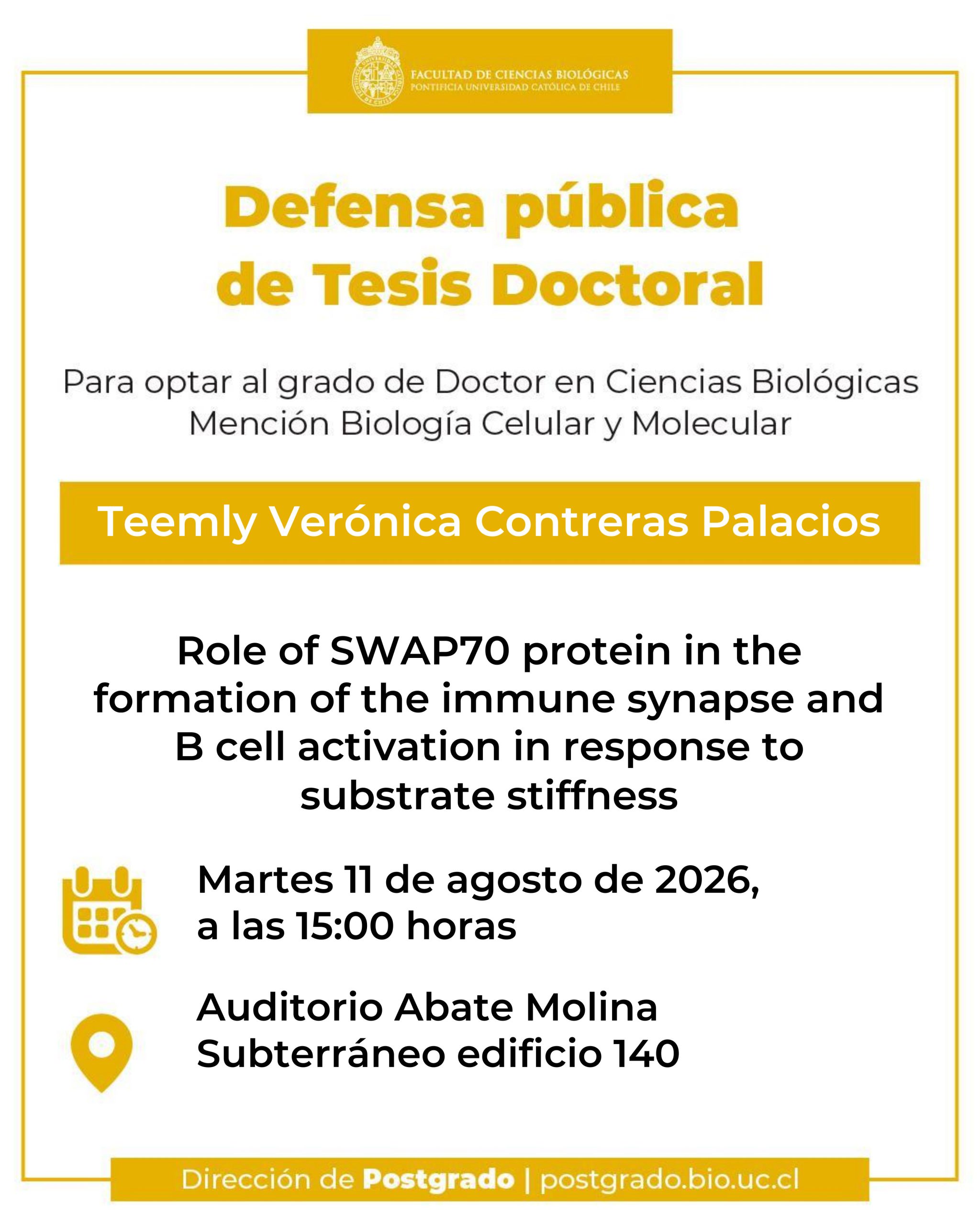 Defensa Pública de Tesis Doctoral Teemly Contreras